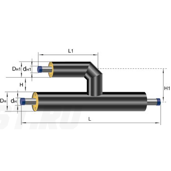 Тройник параллельный Ст 57 38 1-ППУ-ПЭ в ППУ изоляции