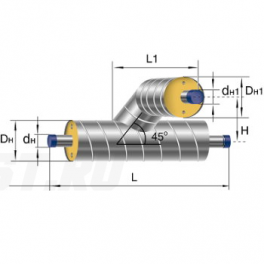 Тройниковое ответвление Ст 219 45 1-ППУ-ОЦ в ППУ изоляции