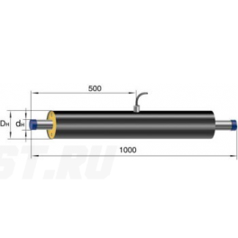 Элемент трубопровода Ст 108- 1-ППУ-ПЭ в ППУ изоляции